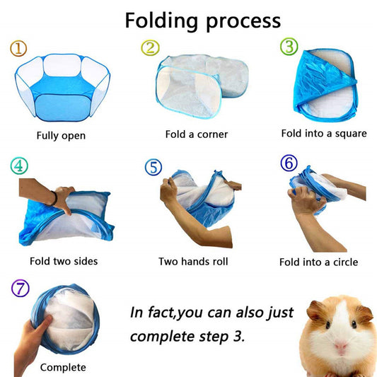 Portable Small Animal Playpen | Folding Outdoor/Indoor Pet Exercise Cage Tent