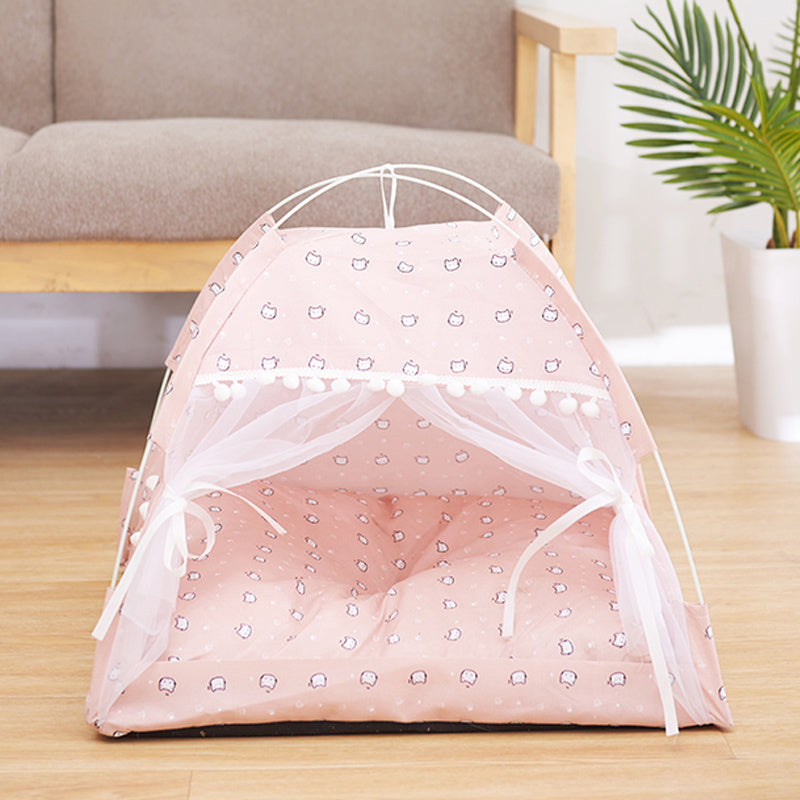 Removable & Washable Semi-Enclosed Pet Bed | Warm Snuggle Cave House