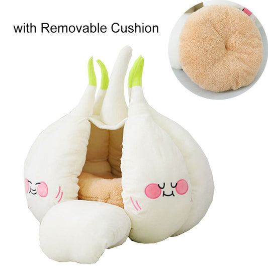 Cozy Pet Cave Bed & Tent | Warm Winter House Sleeper with Soft Cushion Mat