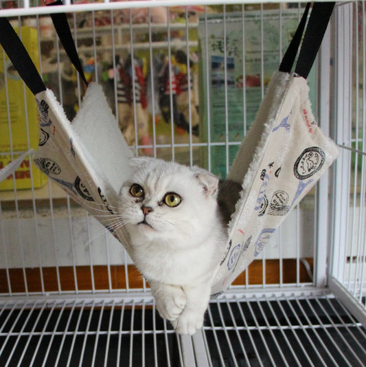 Adjustable Hanging Cat Bed Mat | 7 Colors Soft & Warm Winter Pet Cage Hammock