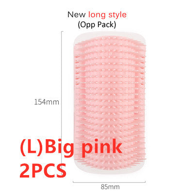 Wall-Mounted Cat Grooming Tool | Corner Rubbing Massager Brush Device