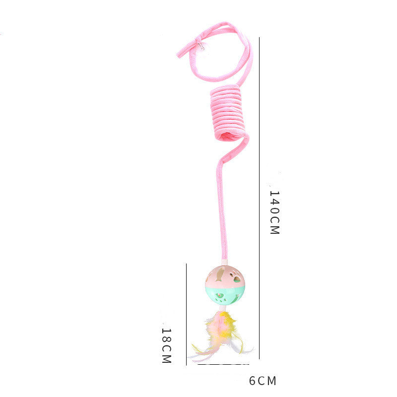 Interactive Cat Toy with Sucker Base | Spring Rabbit Fur Ball Teaser