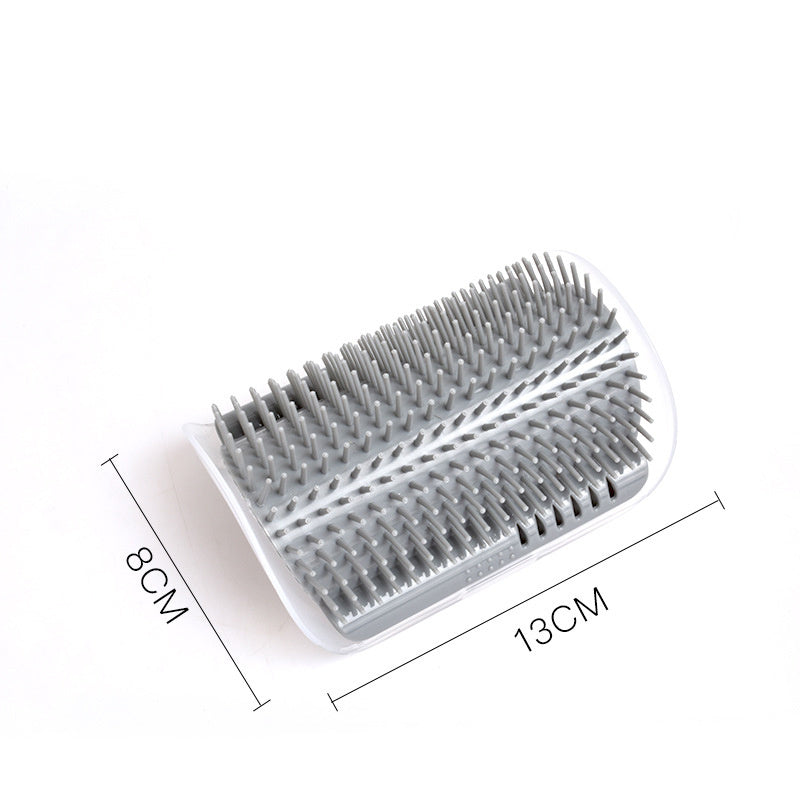 Wall-Mounted Cat Grooming Tool | Corner Rubbing Massager Brush Device
