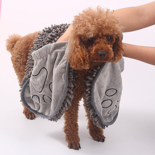 Soft Pet Scrubbing Towel Mitt | Gloved Bath Towel for Cats and Dogs