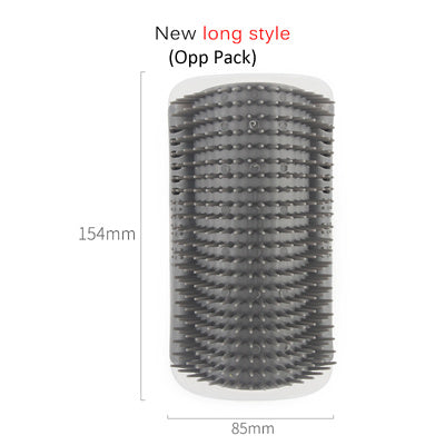 Wall-Mounted Cat Grooming Tool | Corner Rubbing Massager Brush Device