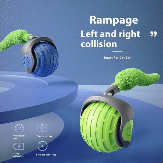 Self-Rolling Smart Cat Toy | Auto Electric Ball Teaser for Interactive Play & Fun