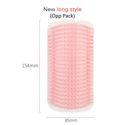 Wall-Mounted Cat Grooming Tool | Corner Rubbing Massager Brush Device
