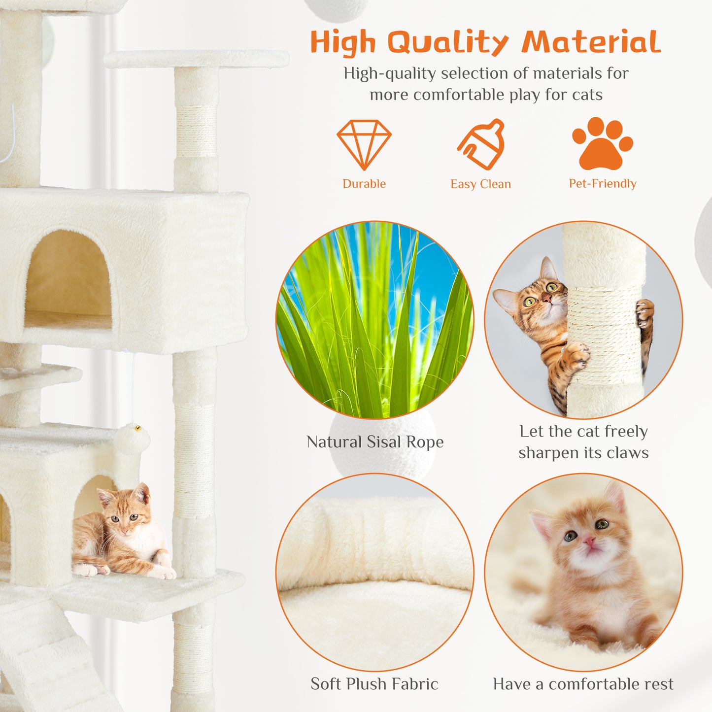 Deluxe Multi-Function Cat Treehouse | Large Indoor Pet Climbing Frame & Condo